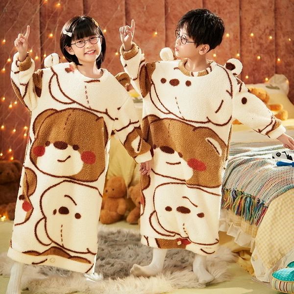 Пижамы осень-зима для маленьких девочек и мальчиков, мягкие одеяла, спальные места, детский милый костюм медведя, спальный мешок с капюшоном, теплый комбинезон, большие размеры 231202