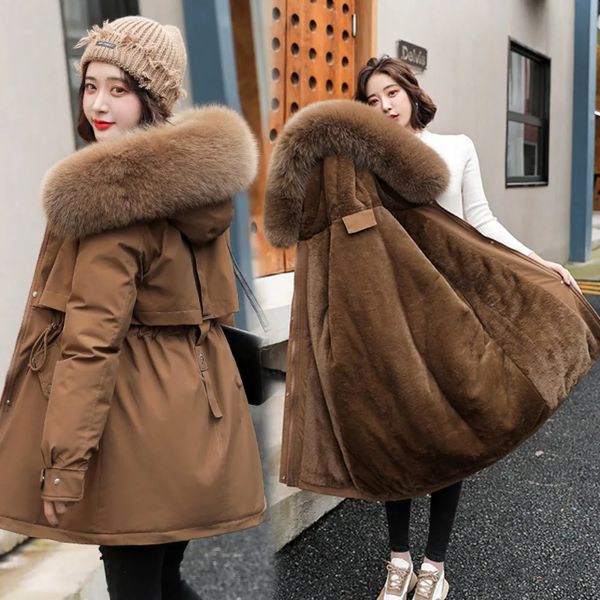 Mulheres para baixo parkas roupas de inverno mulheres jaquetas pesadas casaco vintage terno estilo universitário comprimento médio modelo 231206