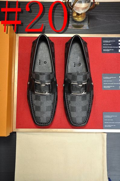 35Model Orijinal Deri Erkek Ayakkabı Lüks Marka Resmi Sıradan Erkek Tasarımcı Loafers Moccasins Yumuşak Nefes Alabilir Kayma Tekne Ayakkabıları Plus Boyut 38-46
