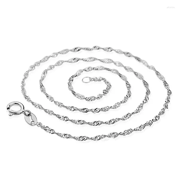 Catene Sinya Collana con onda d'acqua in argento sterling 925 con catena a corda La più grande promozione Lunghezza 40 cm o 45 cm Opzioni