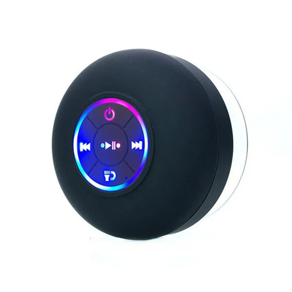 Handy-Lautsprecher Mini-Farblicht IPX4 wasserdichter Badezimmer-Bluetooth-Lautsprecher mit großem Saugnapf im Auto, tragbares Audio, das die Anrufannahme unterstützt 231206