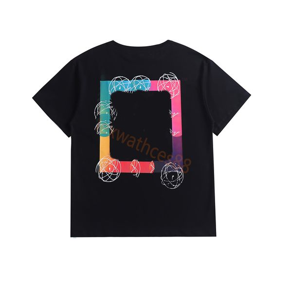 T-shirt da uomo di design Ofs Luxury Irregular Arrow Girl Summer T-shirt a maniche corte Stampa lettera Finger Stampa tessile sfusa