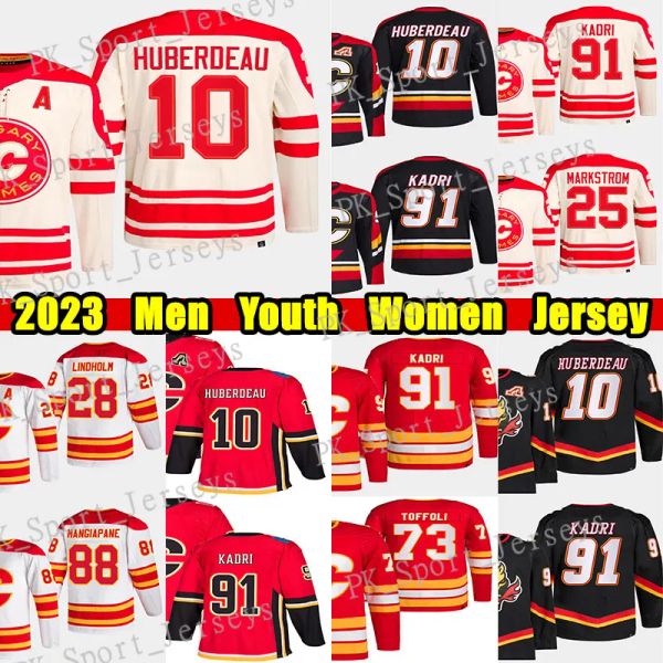 10 Jonathan Huberdeau Heritage Claic Hockey Jerey 91 Nazem Kadri Jacob Marktrom EIA Lindholm Andrew Mangiapane Jarome Iginla Cutom Donne giovani