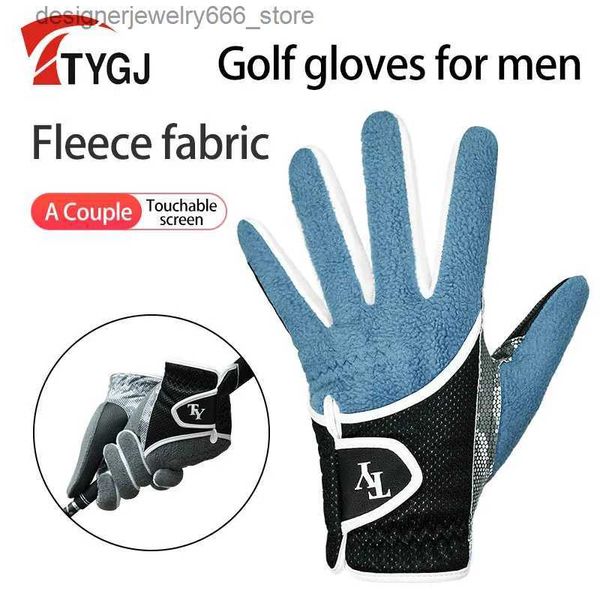 Luvas de cinco dedos 2023 novo estilo TTYGJ Mens luvas de golfe de inverno par ambas as mãos acolchoadas à prova de vento quente e confortável luvas esportivas ao ar livre Q231206