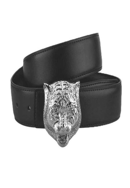 Cintos de cinto para homens 2022 cobre preto ouro prata sênior tigre cabeça fivela cinto moda couro casual feminino belt1143627