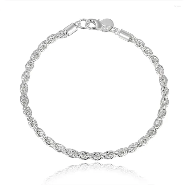 Link pulseiras fábrica atacado bela moda elegante 925 banhado a prata charme corda linda pulseira qualidade superior linda jóias