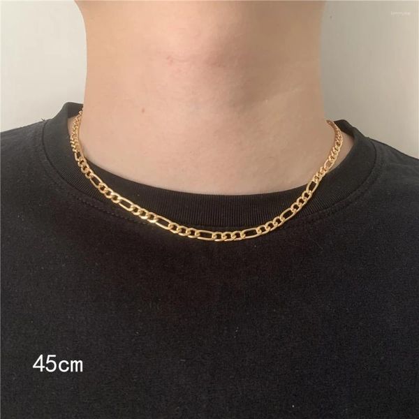 Correntes Unisex Clássico Figaro Link Chain Punk Hip Hop Chumbo-Estanho Liga Longa Colar Cabo Corda Com Fecho Lagosta Jóias