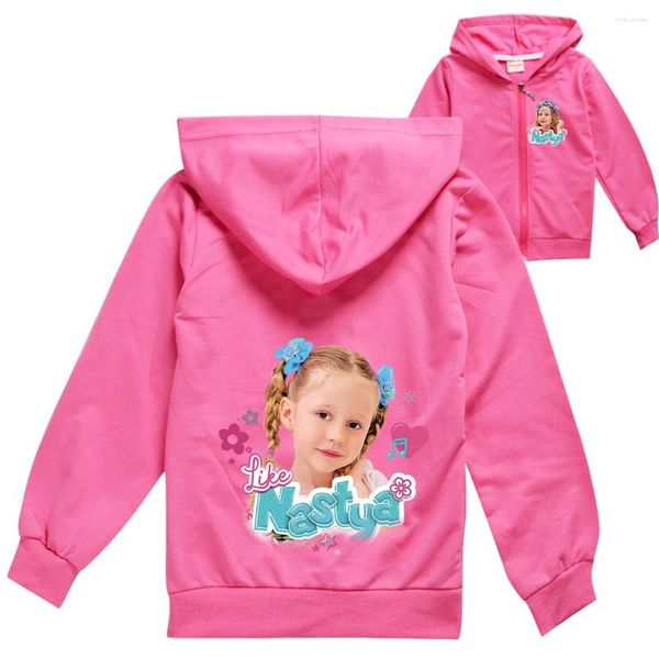 Giacche come Nastya Vestiti Bambini Autunno Felpe con cappuccio Neonate Cerniera Bambino Ragazzi Cappotti a maniche lunghe Abbigliamento per bambini