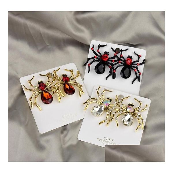 Stud Halloween Spider Brincos Europeus e Americanos Personalidade Exagerada Jóias Animal Gota Entrega Jóias Brincos Dhbzf