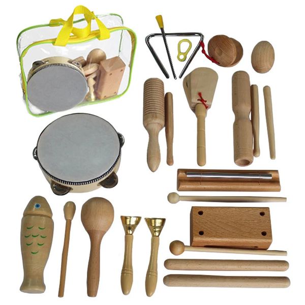 Tastaturen Klavier Log Percussion Instrument Set Spielzeug Holz Sand Hammer Trommel Doppel Sound Tube Anfänger Musik Lehrmittel Für Kinder im Vorschulalter 231206