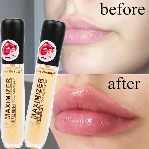 Lip Plumper, sofort voluminöses Lippenöl, erhöht die Glanzelastizität, reduziert feine Lippenlinien, Kollagen, feuchtigkeitsspendend, nährt sexy Lippenpflege 231205