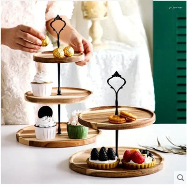 Teller Ständer Original Party Serviertablett für 2/3 Runde Holz Dessert Hochzeit Cupcake Selbsthilfe Cafe Kuchen Tier geeignet