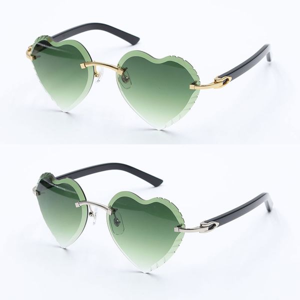 Vendendo lentes de corte de diamante sem aro óculos de sol para mulheres Adumbral 3524012 lentes gradientes designer óculos de sol mulher gafas de sol mármore branco prancha coração lente