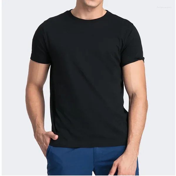Erkekler A2616 Marka Pamuk Mens T-shirt O boyun boyunlu Saf Renk Kısa Kollu Erkekler Tişört XS-3XL Adam T-Shirts Üst tişört