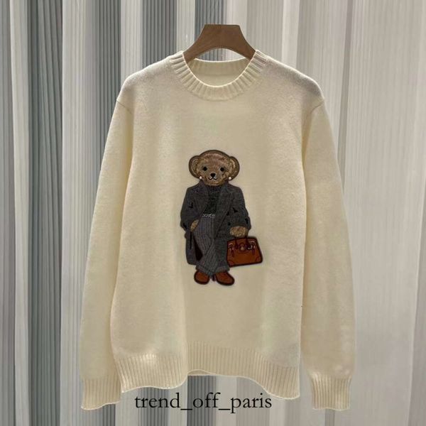 Polo Jiayi Still South Oil Alta qualità Rl23 Autunno/inverno New Little Bear Ricamato Girocollo Cashmere RL Maglione Maglieria 62 484