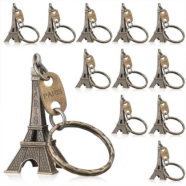 Schlüsselanhänger Lanyards 50 Stück Paris Eiffelturm Form Schlüsselanhänger Neuheit Gadget Schmuckstück Souvenir Weihnachtsgeschenk Schlüsselanhänger Legierung 231205