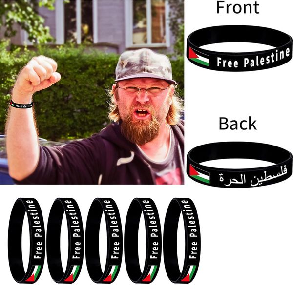 Pulseira de bandeira da Palestina grátis 5/10/20/30/50/100 peças, pulseiras da Palestina para homens e mulheres apoiam salvar Gaza