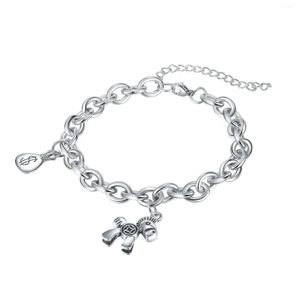 Link Armbänder Großhandel Mode Edelstahl Kette Für Frauen Mädchen Männer Pferd Hiphop/Rock Einstellbare Armband Schmuck