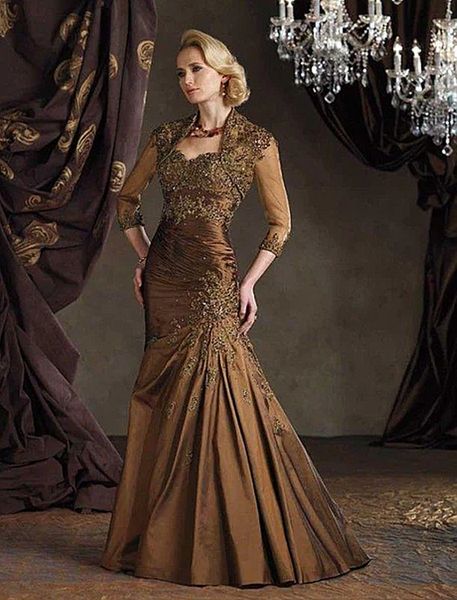 Elegante tafetá mãe da noiva vestidos com jaqueta curta frisada apliques de renda plissados longo sereia vestido de convidado de casamento para mulheres 2024 noivo mãe roupa formal