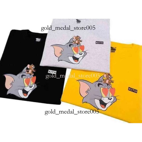 Kith T-shirt Tide High Brand Magliette da uomo Cat Mouse Stampato a maniche corte Cartoon per uomo Donna Tee Magliette in cotone Marche Tshirt Moda 517