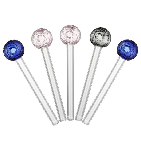 Fußballglas-Räucherölbrennerpfeifen mit 30-mm-Schüssel, gerade Handpfeife, Rauchzubehör, Mischfarbe