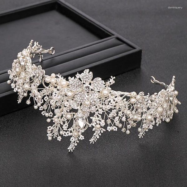 Fermagli per capelli Alla moda, fatti a mano, Corona da sposa, Barocco, Strass, Perle, Cristallo, Fascia per capelli, Accessori da sposa