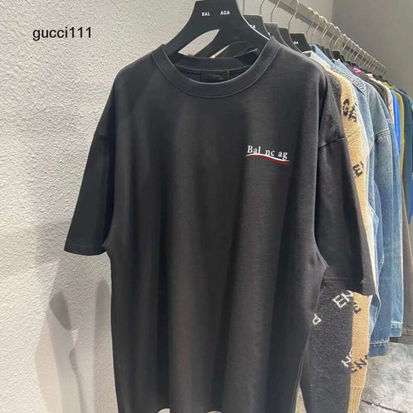 2B balencaigalies balencigalies paris mens camisetas Europa França Carta de luxo Mulheres Impressão gráfica Moda Mens Deixe-me sozinho manga curta camiseta vestir 0QHW