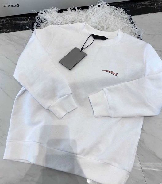 Designer de luxo crianças hoodie outono cor sólida minimalista bebê camisola tamanho 100-150 em torno do pescoço meninos meninas pulôver dec05