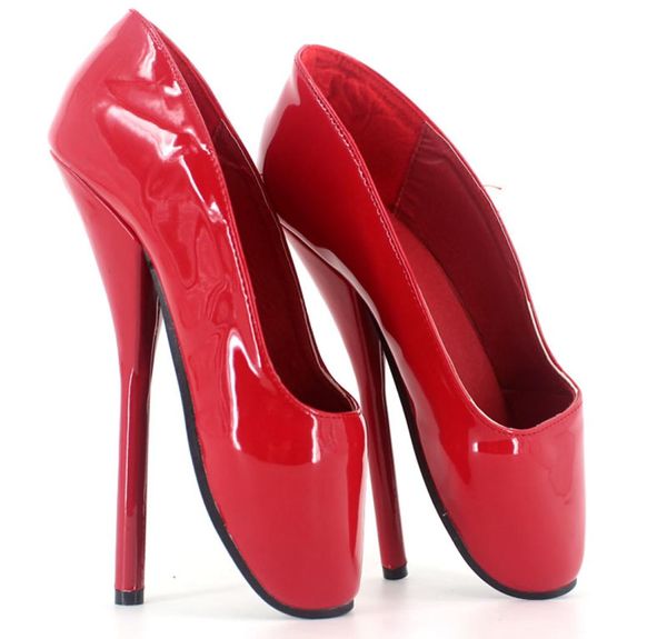 2019 женские лакированные туфли на высоком каблуке-шпильке 18 см Sapato Feminino Fetish пикантные вечерние туфли-слипоны косплей балетки pum3318779