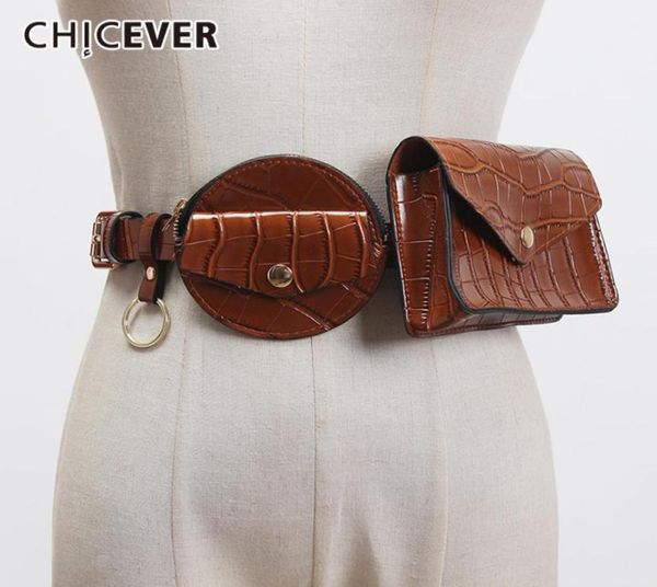 CHICEVER Pu Leder Schwarz Minibag Split Joint Kühlen Langen Gürtel Persönlichkeit Frauen Neue Mode Flut Allmatch Frühling 2020 T2004278289538