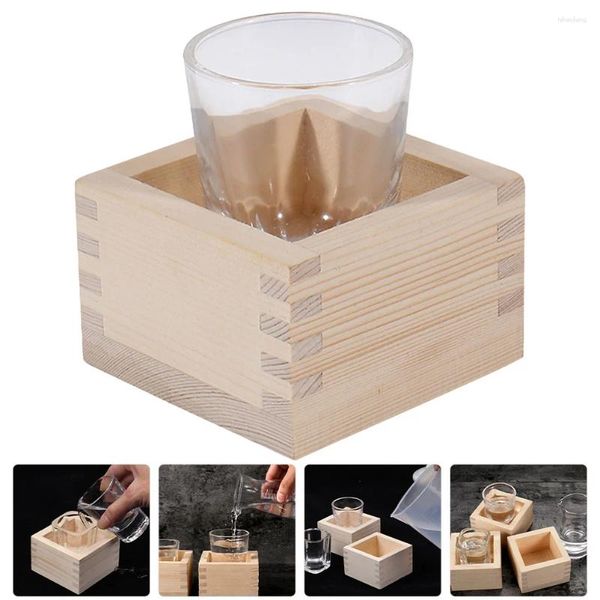 Bicchieri da vino Posate in legno Sake Bicchiere Tazza da caffè Tazze da tè tradizionali vintage Artigianato di riso Tazza Saki