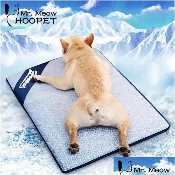 Casas de cachorro Kennels Acessórios Hoopet Verão Cooling Mats Respirável Pet Cat Slee Mat Auto Colchão Almofada Portátil Almofada de Gelo 20113 Dhbuw