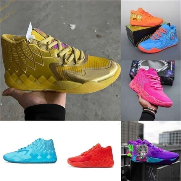 Lamelo Spor Ayakkabıları Üst Erkekler Lamelo Ball Basketbol Ayakkabıları MB 01 Mavi Turuncu Kırmızı Yeşil Teyze İnci Pembe Mor Kedi Karton Melo Sneakers tenis ile kutu