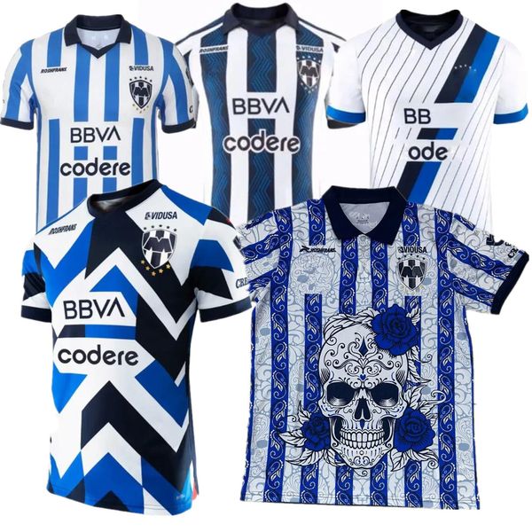 2023 24 Club World Monterrey Soccer Jerseys Rosa Versão Liga MX Especial RAYADOS R.Funes Mori M.MEZA V.JANSSEN AKELOBA Camisa de futebol morto-vivo