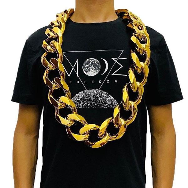 Ketten Fake Big Gold Chain Men Domineering Hip-Hop Gothic Christmas Gift Plastic QERFORMANCE Props Local Nouveau Riche Jewelry318W