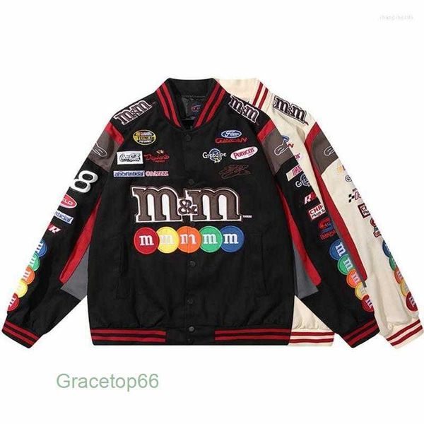 Giubbotti da uomo Ricamo Lettera Harajuku Giacca da baseball Cappotti Uomo Donna Hip Hop Mm Patch stampata Varsity Bomber M-2xlmen's Ix83