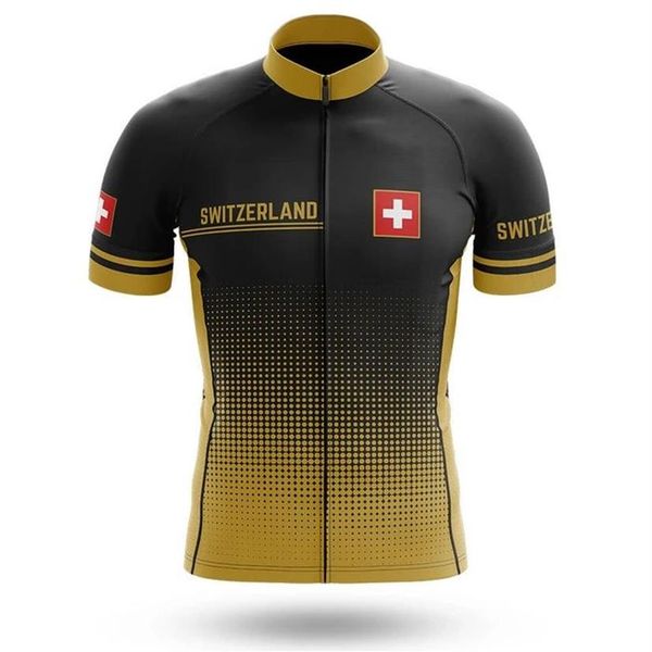 2022 Svizzera Maglia da ciclismo Manica corta Mountain Ciclismo Top Moto Abbigliamento MTB C505268J