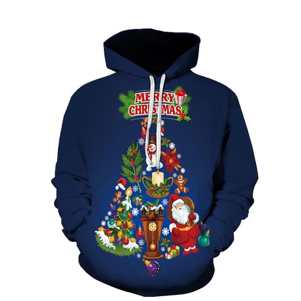 Moletons masculinos Moletons 3D Moletom de Natal Homens / Mulheres Hoodie Papai Noel Traje Árvore de Natal Casal Oversized Suéter Crianças Hoodie S-6XL 231205