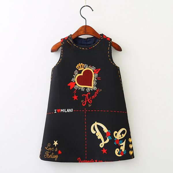 Vestidos da menina vestido da menina primavera e outono estilo europeu e americano bordado flor colete vestido pré-escolar roupas de bebê 2312306