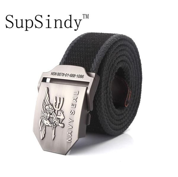 SupSindy men39s cinto de lona NAVY SEAL fivela de metal cinto militar cintos táticos do exército para homens de alta qualidade cinta preta strip8656737