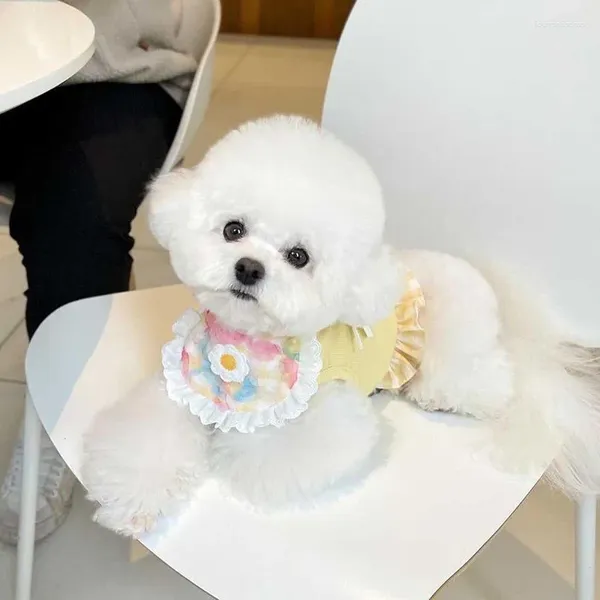 Cão vestuário pet bandana bonito xadrez laço babador saliva toalha bichon teddy hiromi gato decoração memorial natal