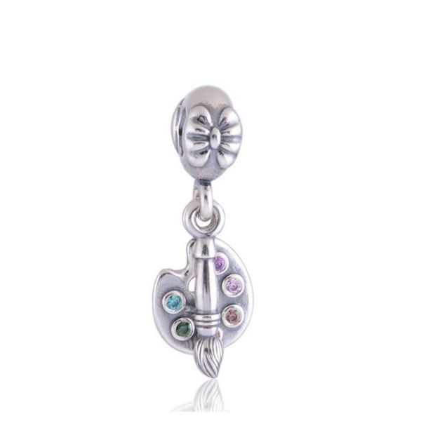 pennelli per trucco, ciondoli, perline, argento sterling 925, adatti per braccialetti stile gioiello LW366212B