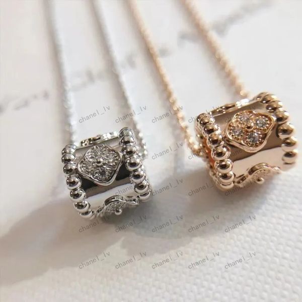 Lüks mücevher tasarımcısı klasik dört yapraklı yonca kolye kolye 18k altın çift gümüş mücevher Sevgililer Günü Hediye Kız arkadaşı hediye