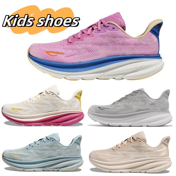 Designer Scarpe per bambini Bondi 8 Scarpa da corsa Clifton 8 Bambini Sneaker bassa per bambini Nero Bianco Arancione Ambra Giallo Goblin Blu Grigio ragazzo ragazza Scarpe da ginnastica sportive atletiche