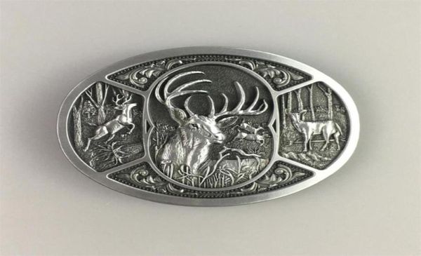 Fibbia per cintura vintage da caccia al cervo occidentale, disponibile anche negli Stati Uniti Gurtelschnalle Boucle De Ceinture BUCKLEWT151AS Cinture9918069