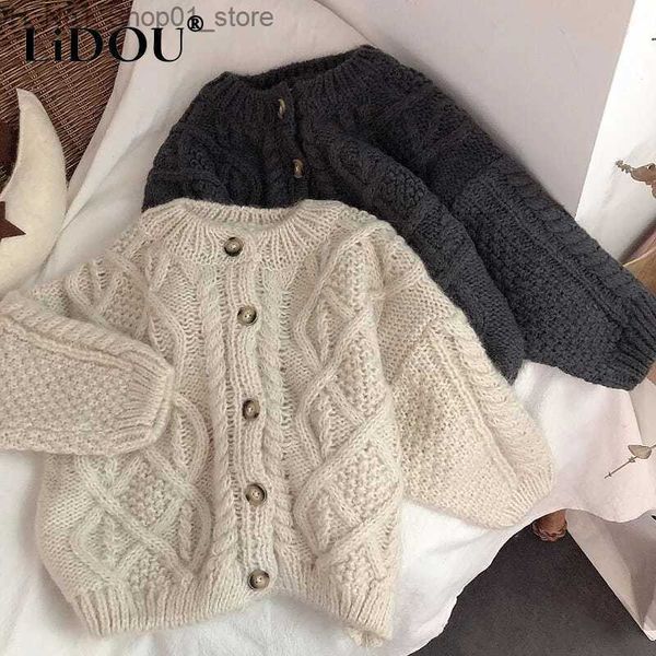 Hırka bahar sonbahar Kore Kawaii moda sevimli erkek kızlar kazak örgü hırka çocuk kıyafetleri tüm eşleşen tatlı şık bebek çocuklar üstleri q231206