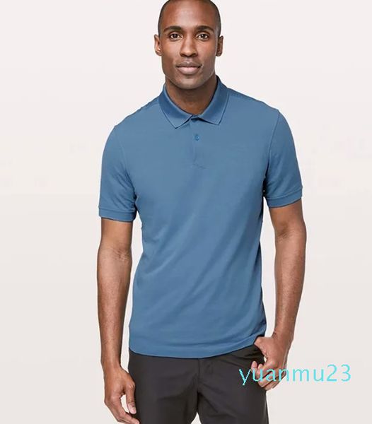 lu Sports Mens Polo Shirt Herren Schnell trockener Schweißschrhrungen Top Männer trainieren Kurzarm R.