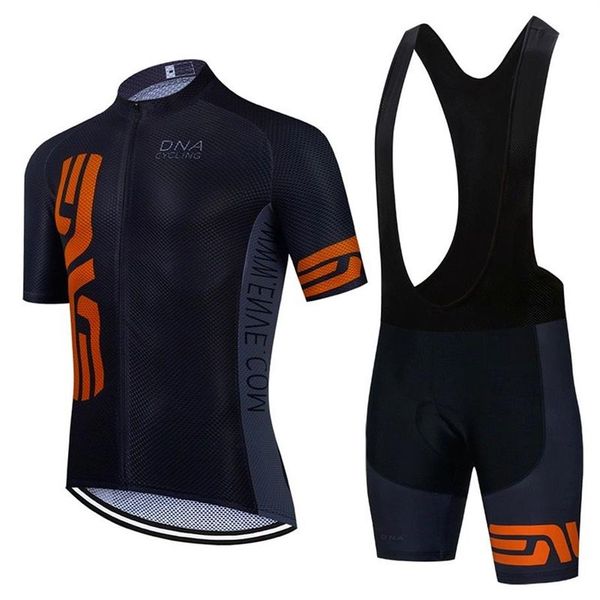 Ciclismo novo 2021 laranja preto camisa 20d bicicleta shorts conjunto ropa ciclismo masculino verão secagem rápida ciclismo maillot calças wear293d