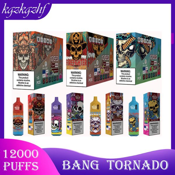 Bang Troando 12000 Pushs Definir grandes vaporizadores Vapes descartáveis Vapes E-Cigarette líquido líquido 23ml Bateria recarregável de lâmpada 0%2%3%5%Vapes