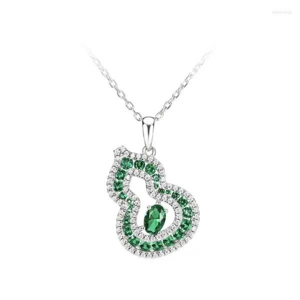 Ciondoli Geoki Luxury 925 Sterling Silver Test del diamante superato Taglio perfetto 1 Collana con pendente a forma di zucca verde VVS1 Moissanite